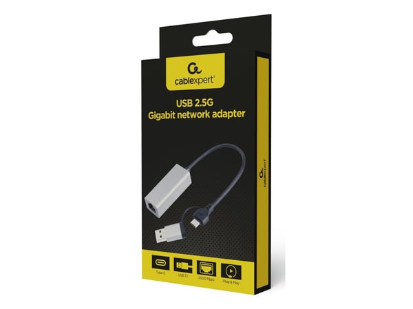 Cablexpert - Nettverksadapter - USB 3.1 Gen 1 - 10/100/1000/2500Base-T x 1 - romgrå