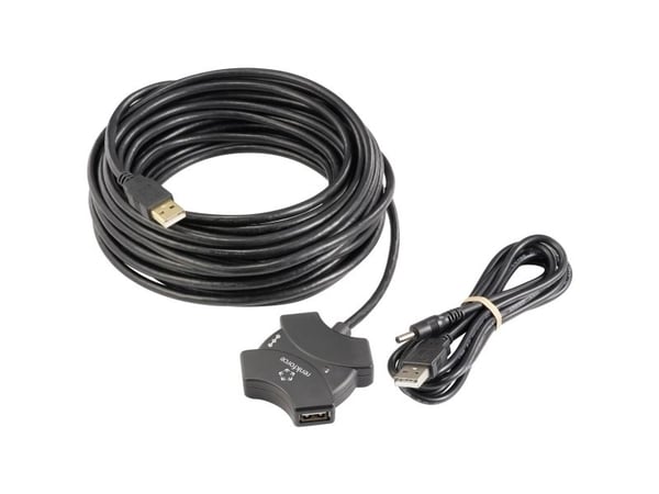 Renkforce RF-6270930, 10 m, USB A, 4 x USB A, USB 2.0, Svart