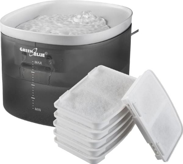 GreenBlue automatisk vanndispenser til kjæledyr 3L USB 5V/1A GB392