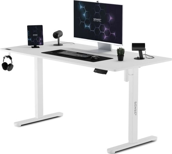 SENSE7 Nojo työpöytä Valkoinen 140 cmx70 cm Valkoinen