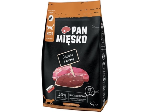 Pan Miesko Karma tørrfôr til katt med and (voksen) M 5 kg