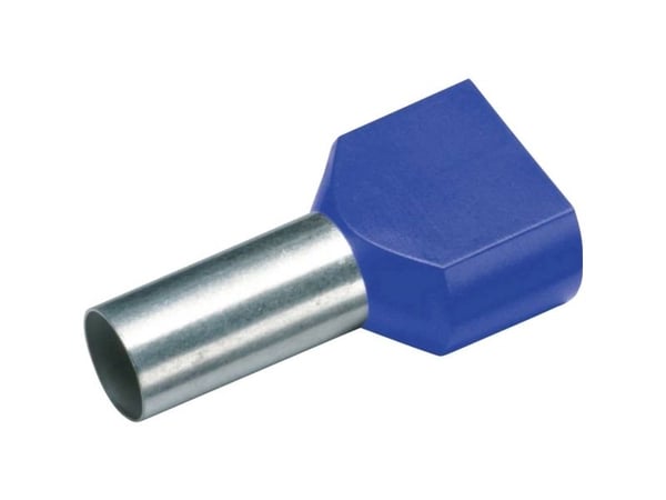 Cimco 187709 tvillingkabelsko 2,5 mm² delvis isolerad blå 100 st