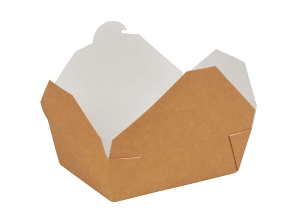 Takeaway-boks, ABENA, 14x10x5cm, 750 ml, brun, kraft/PE - (6 stk.)