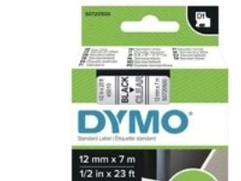 Labeltape DYMO® D1 sort på klar 12mm x 7m