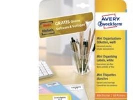 Etiketter Avery Zweckform L7656-25 hvid 1,1x4,6 cm - (84 stk. x 25 ark)
