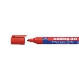Pysyvä tussi edding 30, pyöreä, 2 mm, rød