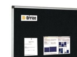Opslagstavle, Bi-Office Maya, aluminiumsramme, sort, 90 x 120 cm