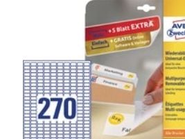 Avery - Fjernbart adhesiv - hvit - 17.8 x 10 mm 6750 etikett(er) (25 ark x 270) merkelapper