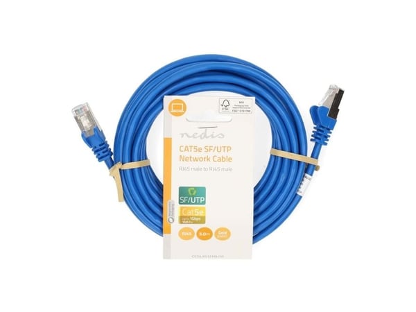 Nedis CCGL85121BU50, 5 m, Cat5e, SF/UTP (S-FTP), RJ-45, RJ-45, RJ-45