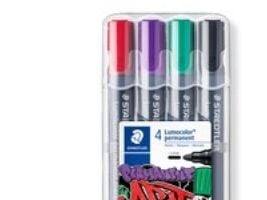 Staedtler Lumocolor permanent, Musta, Sininen, Vihreä, Punainen, Musta, Polypropeeni (PP), 2 mm, 4 kpl