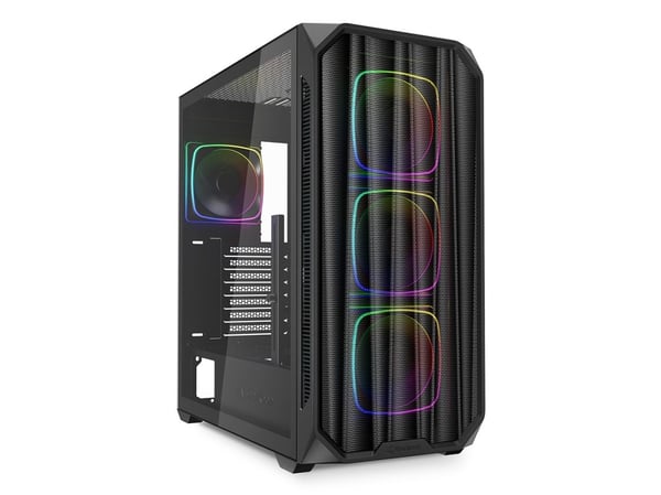 Sharkoon AK5M RGB, Midi Tower, PC, Svart, ATX, micro ATX, Mini-ITX, Multi, Fall fläktar