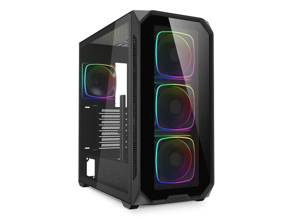Sharkoon AK5G RGB, Midi Tower, PC, Svart, ATX, micro ATX, Mini-ITX, Multi, Fall fläktar