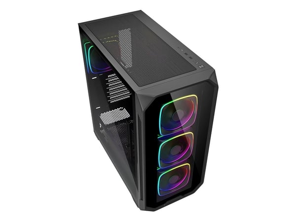Sharkoon AK5G RGB, Midi Tower, PC, Sort, ATX, Micro ATX, Mini-ITX, Multi, PC-kabinettvifte