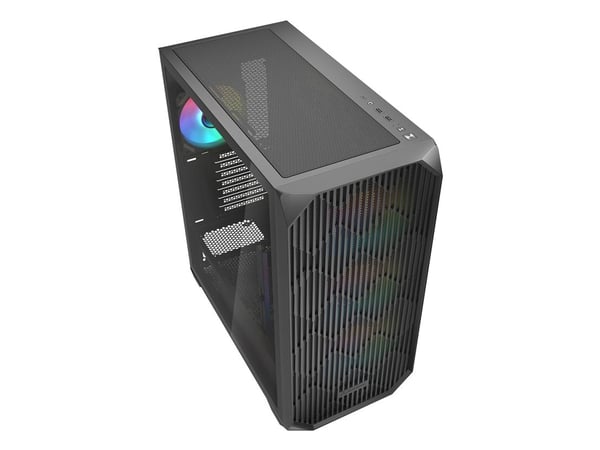 Sharkoon AK3 RGB, Midi Tower, PC, Sort, ATX, Micro ATX, Mini-ITX, Multi, PC-kabinettvifte