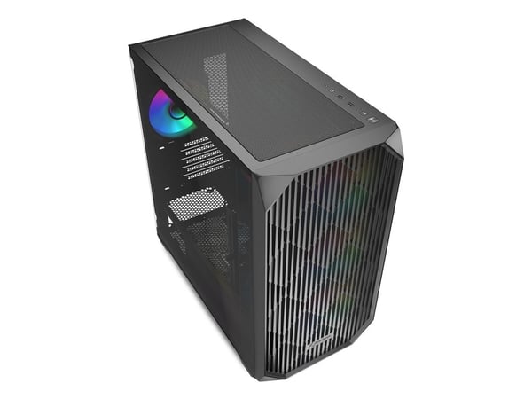 Sharkoon MK3 RGB, Micro Tower, PC, musta, mikro ATX, Mini-ITX, Multi, Kotelotuulettimet