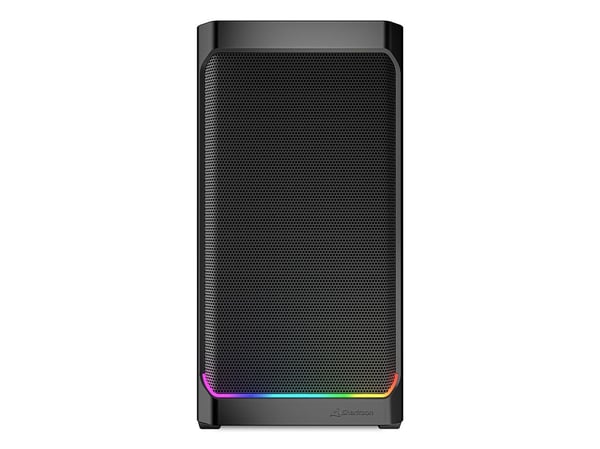 Sharkoon MK4W RGB Strip, Micro Tower, PC, Sort, Micro ATX, Mini-ITX, Multi, PC-kabinettvifte, Front