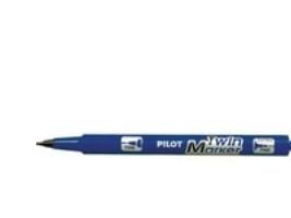 Permanent marker, Pilot BeGreen Twin Marker, ekstrafin/fin, blå, pakke a 10 stk