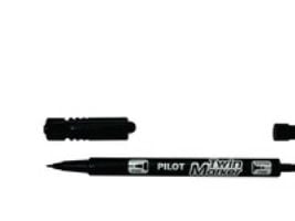 Permanent marker, Pilot BeGreen Twin Marker, ekstrafin/fin, sort, pakke a 10 stk