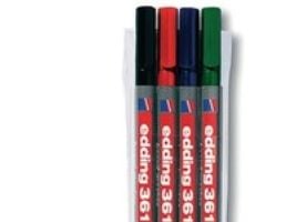 Whiteboardpenna Edding 361 rund spets ass. färger, 4-pack
