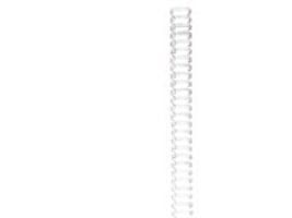 Spiralryg, Pavo, wire, hvid, 6,4 mm, pakke a 100 stk