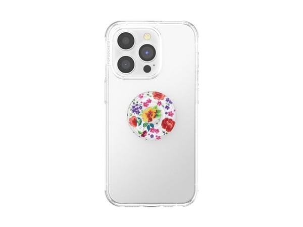 PopSockets 807390, Grepp, Multifärg, Transparent, Blommönster, Universal, 1 styck, 38,8 mm