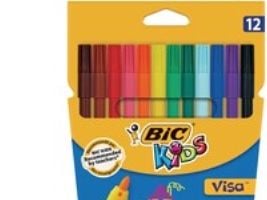 Tuscher, BIC Kids Visa, fin spids, pakke a 12 stk