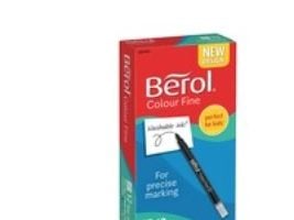 Fibertuscher, Berol Colourfine, 12 ass. farver, pakke a 12 stk