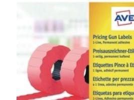 Prisetiket Avery RPLP1226 rød 26x12 mm permanent klæbende - (15.000 etiketter)