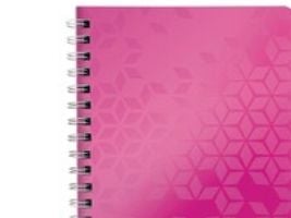 Notatbok Leitz WOW, A5, fôret, 80 ark, rosa