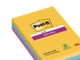 Post-It 7100234250, firkant, Blå, Rosa, Gult, Papir, 101 mm, 152 mm, 90 ark