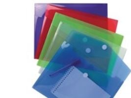 Dokumentmappe, Exacompta, A4, velcro, ass. farver, pakke a 5 stk