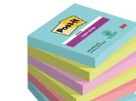Post-It 7100263206, Neliö, Sininen, Vihreä, Vaaleanpunainen, Paperi, 76 mm, 76 mm, 90 arkkia