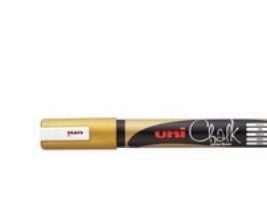 Uni-Ball ChalkGlass PWE5M OR, Gull, 1 stykker