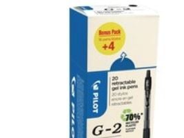 Pilot G-2 VALUE PACK, Uttrekkbar gelépenn, Sort, Sort, Medium, Rund, 0,39 mm