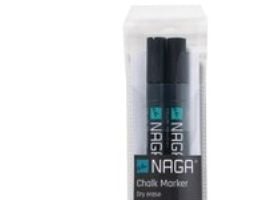 Kridtmarker NAGA 2 mm sort - til glastavle - (2 stk.)