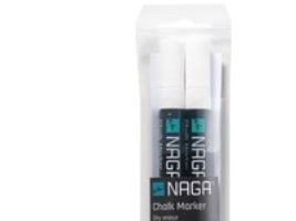 Chalkmarker NAGA hvid 4,5 mm - til glastavler - (2 stk.)