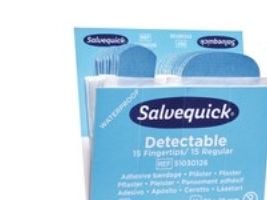 Plåster Salvequick Blue Detectable, 6 st/förpackning