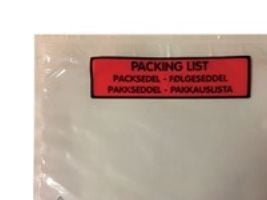 Følgeseddellommer, C5, med tryk, 175 x 235 mm, 45my, pakke a 1.000 stk