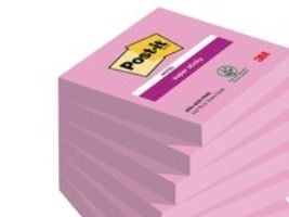 Post-it-klistrelapper POST-IT Super Sticky (654-6SS-PO), 76x76 mm, 1x90 ark, rosa
