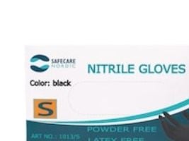 Engangshandsker, Safecare Nordic, 3,5 g, sort, nitril, str. S