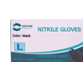 Nitrilhandsker, Safecare Nordic, 4,2 g, sort, str. L, pakke a 100 stk