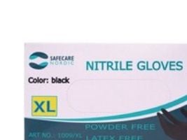 Nitrilhandsker, Safecare Nordic, 4,2 g, sort, str. XL, pakke a 100 stk
