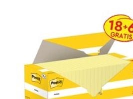 Post-It 654-CY-VP24, firkant, Gult, Papir, 76 mm, 76 mm, 100 ark