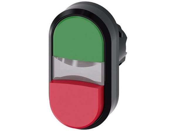 Valaistu painonappi kaksinkertainen 22mm pyöreä muovi vihreä punainen Painonapit tasainen / korkea 3SU1001-3BB42-0AA0