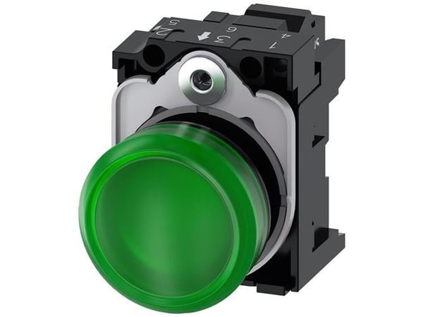 Siemens 3SU1106-6AA40-3AA0, 30 mm, 60 mm, 80 mm, 1 styck, Grön, Tjeckien