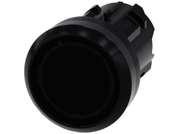 Siemens 3SU10010AB100AA0 3SU1001-0AB10-0AA0 Kevyt painike Eturengas muovi, Pyöreä painike Musta 1 kpl