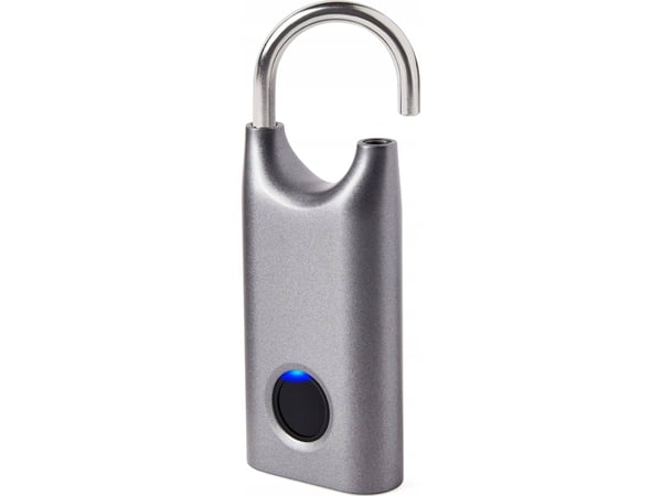 Lexon NOMADAY - Hengelås - biometrisk - fingeravtrykkssensor - metallgrå