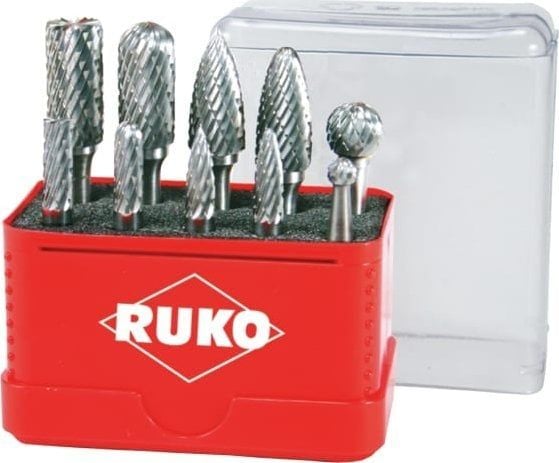 Boret 10-delt hardmetall fresesett RUKO