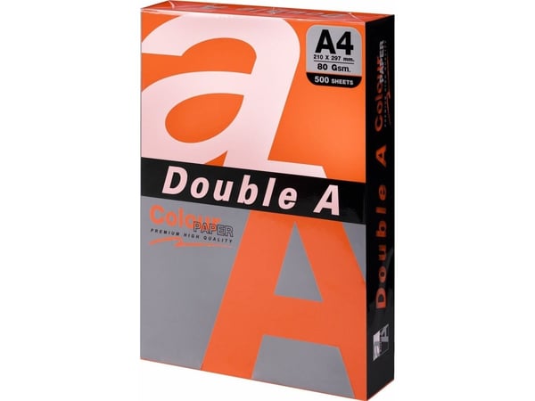 Double A dobbelt papir A4 80 g A, safran 500 ark