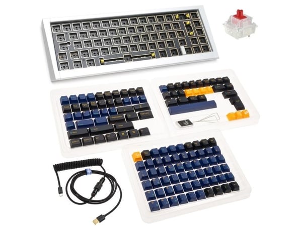 Ducky Outlaw 65, 65%, Koblet med ledninger (ikke trådløs), USB, Mekanisk nøkkelbryter, RGB LED, Sølv